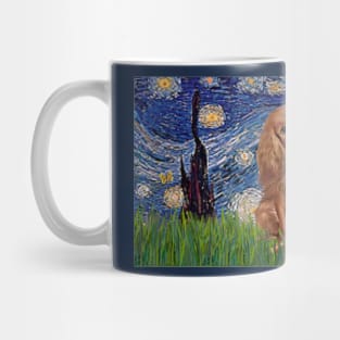 Ruby Cavalier King Charles Spaneil in Starry Night (elongated) Mug